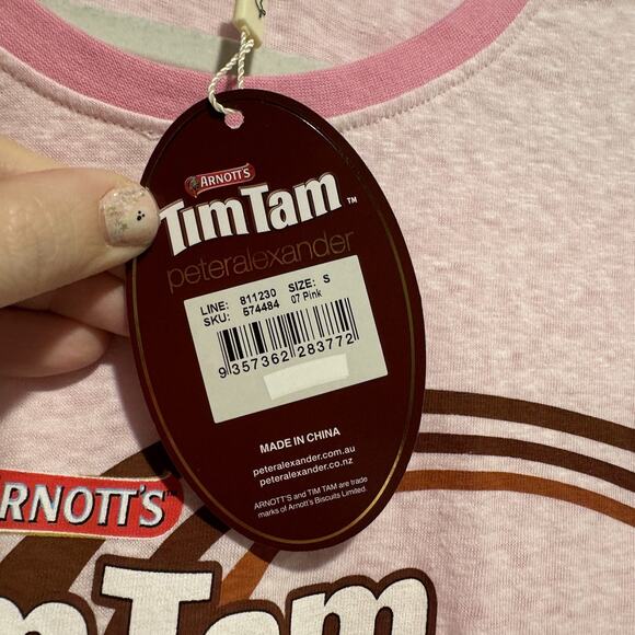 Peter Alexander Arnotts Tim Tam Pink Tee Shirt NEW Size Small - Picture 5 of 7
